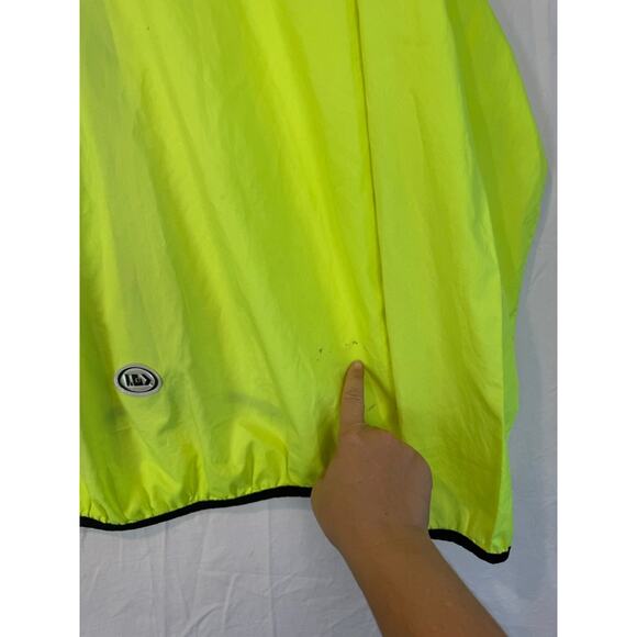 Louis Garneau Cycling Jacket M/L Neon Yellow Full Zip Lightweight - Picture 5 of 6